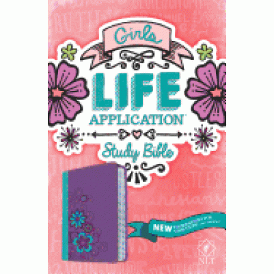 NLT Girls Life Application Study Purple/Teal Flowers