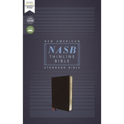 NASB Thinline Bonded Leather Black Red Letter Edit