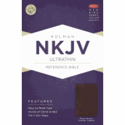 NKJV Ultrathin Brown Genuine Cowhide Indexed