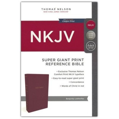 NKJV Super Giant Reference Burgundy Comfort Print