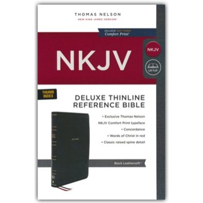 NKJV Deluxe Thinline Reference Black Indexed Comfort Print