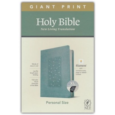 NLT Giant Print Personal Size Filament Teal Indexed I/L