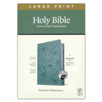 NLT Large Print Thinline Reference Filament Teal Indexed
