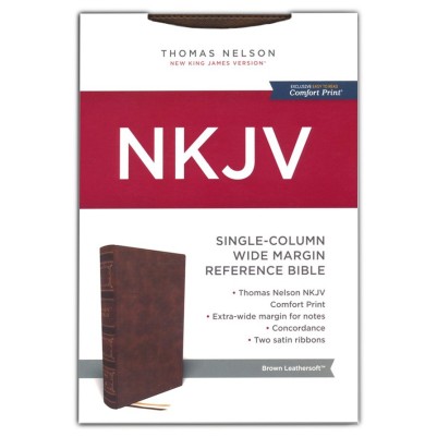 NKJV Single Column Wide margin Reference Brown