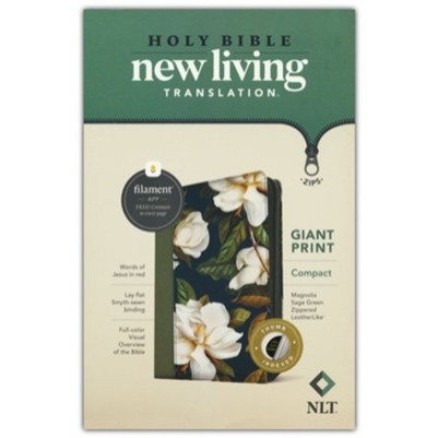 NLT Compact Giant Print Zipped Green Indexed