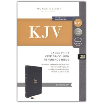 KJV Large Print Centre Colomun Reference Black Indexed