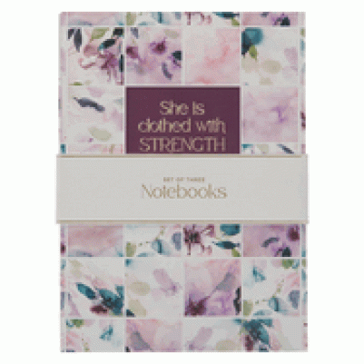 Notebook Set She Is Clothed Purple Bloom