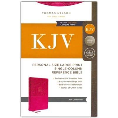 KJV Large Print End Of Verse Reference Pink Personal Size