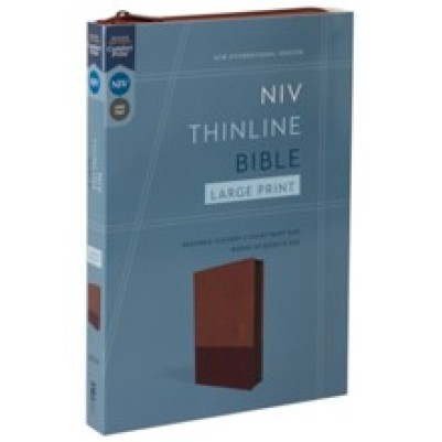 NIV Large Print Thinline Brown Zipped