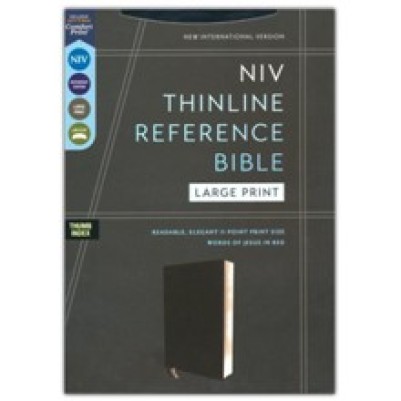 NIV Large Print Thinline Reference Black Indexed