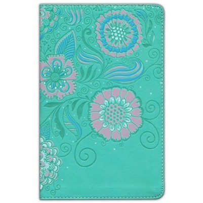 NLT Girls Life Application Study Teal/Pink Imitation Leather