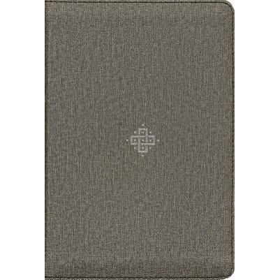 NLT Compact Giant Print Zipped Woven Cross Gray Indexed