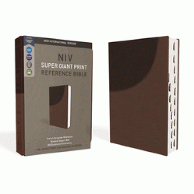 NIV Super Giant Print Reference Brown Indexed