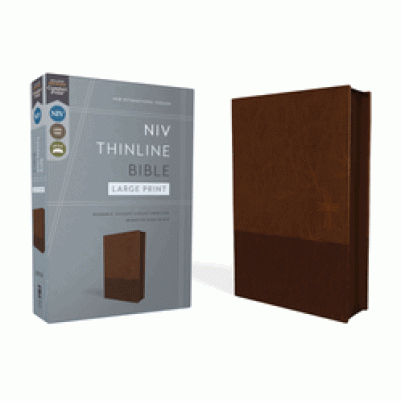 NIV Large Print Thinline Brown Zipped